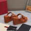 Valentino Heel 9.5cm Platform 3.5cm Rockstud wedge sandals in calfskin Brown 2023