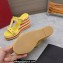 Valentino Heel 9.5cm Platform 3.5cm Rockstud wedge sandals in calfskin Yellow/Red/White 2023