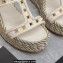 Valentino Heel 9.5cm Platform 3.5cm Rockstud wedge sandals in calfskin White 2023