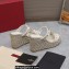 Valentino Heel 9.5cm Platform 3.5cm Rockstud wedge sandals in calfskin White 2023