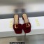 Dior Heel 4.5cm C'est Slides Velvet Burgundy 2023