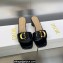 Dior Heel 4.5cm C'est Slides Patent Calfskin Black 2023