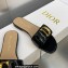 Dior C'est Flat Slides Patent Calfskin Black 2023