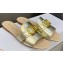 Dior Or 30 Montaigne Flat Slides in Calfskin Metallic Gold 2023