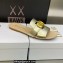 Dior Or 30 Montaigne Flat Slides in Calfskin Metallic Gold 2023