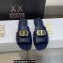 Dior Or 30 Montaigne Flat Slides in Calfskin Dark Blue 2023