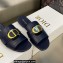Dior Or 30 Montaigne Flat Slides in Calfskin Dark Blue 2023
