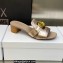Dior Heel 4.5cm Or 30 Montaigne Slides in Calfskin Metallic Pink Gold 2023
