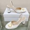 Dior Heel 8cm C'est Slingback Pumps in Patent Calfskin White 2023