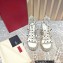 Valentino Heel 9.5cm Platform 3.5cm Rockstud ankle strap wedge sandals in calfskin White 2023
