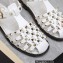 Valentino Rockstud Calfskin Round Toe Sandals White 2023