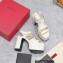 Valentino Heel 12.5cm Platform 4cm VLogo Chain sandals in calfskin leather White 2023