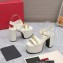 Valentino Heel 12.5cm Platform 4cm VLogo Chain sandals in calfskin leather White 2023