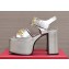 Valentino Heel 12.5cm Platform 4cm VLogo Chain sandals in calfskin leather Silver 2023