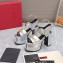 Valentino Heel 12.5cm Platform 4cm VLogo Chain sandals in calfskin leather Silver 2023