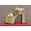 Valentino Heel 12.5cm Platform 4cm VLogo Chain sandals in calfskin leather Gold 2023