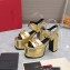 Valentino Heel 12.5cm Platform 4cm VLogo Chain sandals in calfskin leather Gold 2023