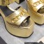 Valentino Heel 12.5cm Platform 4cm VLogo Chain sandals in calfskin leather Gold 2023