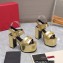 Valentino Heel 12.5cm Platform 4cm VLogo Chain sandals in calfskin leather Gold 2023