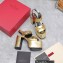 Valentino Heel 12.5cm Platform 4cm VLogo Chain sandals in calfskin leather Gold 2023