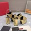 Valentino Heel 12.5cm Platform 4cm VLogo Chain sandals in calfskin leather Gold 2023