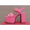 Valentino Heel 12.5cm Platform 4cm VLogo Chain sandals in calfskin leather Pink 2023