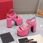 Valentino Heel 12.5cm Platform 4cm VLogo Chain sandals in calfskin leather Pink 2023