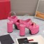 Valentino Heel 12.5cm Platform 4cm VLogo Chain sandals in calfskin leather Pink 2023