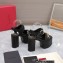Valentino Heel 12.5cm Platform 4cm VLogo Chain sandals in calfskin leather Black 2023