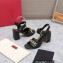 Valentino Heel 8cm VLogo Chain sandals in calfskin leather Black 2023