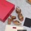 Valentino Heel 8cm VLogo Chain sandals in calfskin leather Brown 2023