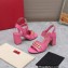 Valentino Heel 8cm VLogo Chain sandals in calfskin leather Pink 2023