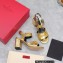 Valentino Heel 8cm VLogo Chain sandals in calfskin leather Gold 2023