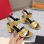 Valentino Heel 8cm VLogo Chain sandals in calfskin leather Gold 2023