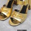 Valentino Heel 8cm VLogo Chain sandals in calfskin leather Gold 2023