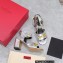 Valentino Heel 8cm VLogo Chain sandals in calfskin leather Silver 2023
