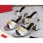 Valentino Heel 8cm VLogo Chain sandals in calfskin leather Silver 2023