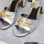 Valentino Heel 8cm VLogo Chain sandals in calfskin leather Silver 2023