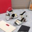 Valentino Heel 8cm VLogo Chain sandals in calfskin leather Silver 2023