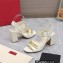 Valentino Heel 8cm VLogo Chain sandals in calfskin leather White 2023