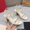 Valentino Heel 8cm VLogo Chain sandals in calfskin leather White 2023