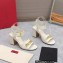 Valentino Heel 8cm VLogo Chain sandals in calfskin leather White 2023