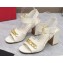 Valentino Heel 8cm VLogo Chain sandals in calfskin leather White 2023