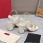 Valentino Heel 8cm VLogo Chain sandals in calfskin leather White 2023