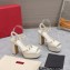 Valentino Heel 11cm Platform 3cm Leather Rockstud ankle strap sandals White 2023