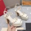 Valentino Heel 11cm Platform 3cm Leather Rockstud ankle strap sandals White 2023