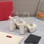 Valentino Heel 11cm Platform 3cm Leather Rockstud ankle strap sandals White 2023