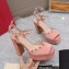 Valentino Heel 11cm Platform 3cm Leather Rockstud ankle strap sandals Suede Pink 2023