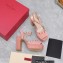 Valentino Heel 11cm Platform 3cm Leather Rockstud ankle strap sandals Suede Pink 2023