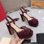 Valentino Heel 11cm Platform 3cm Leather Rockstud ankle strap sandals Suede Burgundy 2023